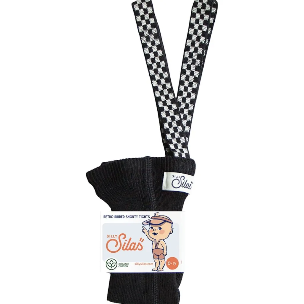GOTS Korta Strumpbyxor Classic Black Checked>Silly Silas Sale
