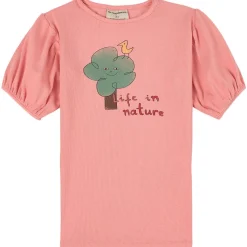 GOTS Life in Nature Ribbad Klänning Med Tryck Rosa>The Campamento Sale