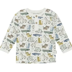 GOTS Långärmad T-shirt Aop Marshmallow White>Minymo Online
