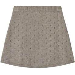 GOTS Marta Stickad Kjol Grå Melange><noscript><img width=