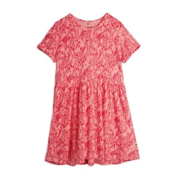 GOTS Mini Leopard Aop Kortärmad Klänning Pink><noscript><img width=