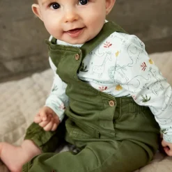 GOTS Mönstrad Baby Body Misty Blue>Minymo Clearance