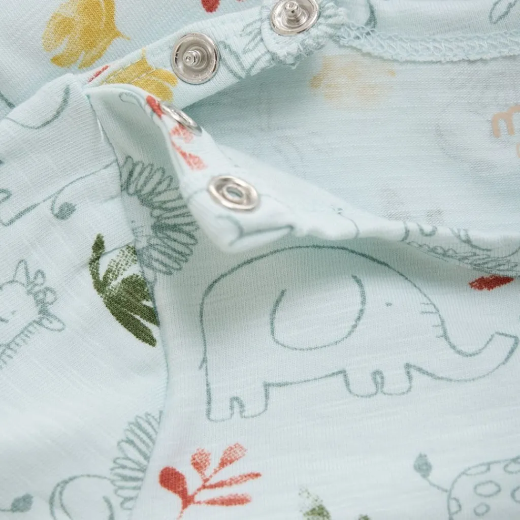 GOTS Mönstrad Baby Body Misty Blue>Minymo Clearance