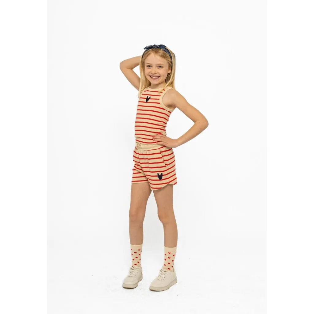 GOTS Nil Kort Topp Poppy Red Striped>The New Best