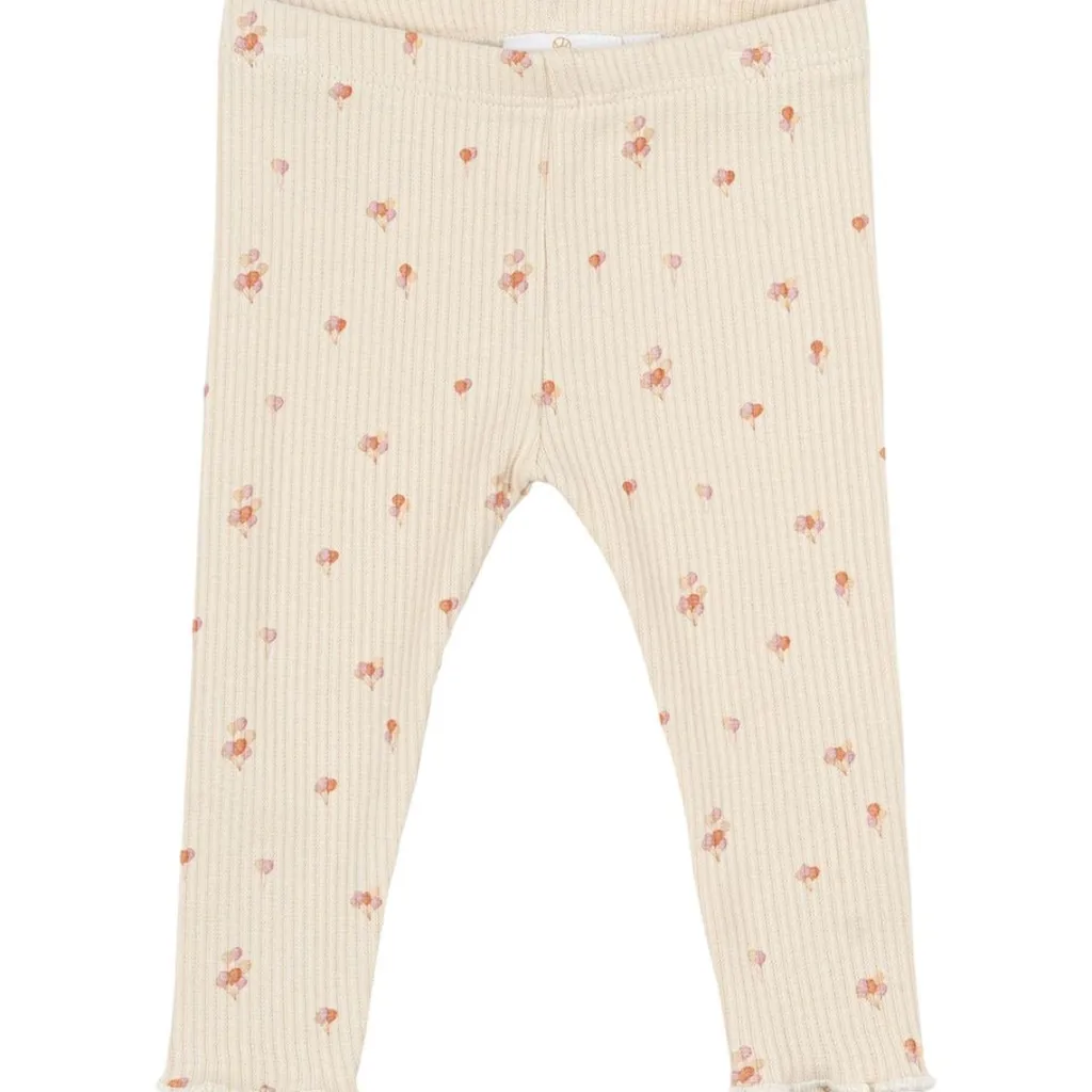 GOTS Noella Rib Leggings White Swan>The New Siblings Online