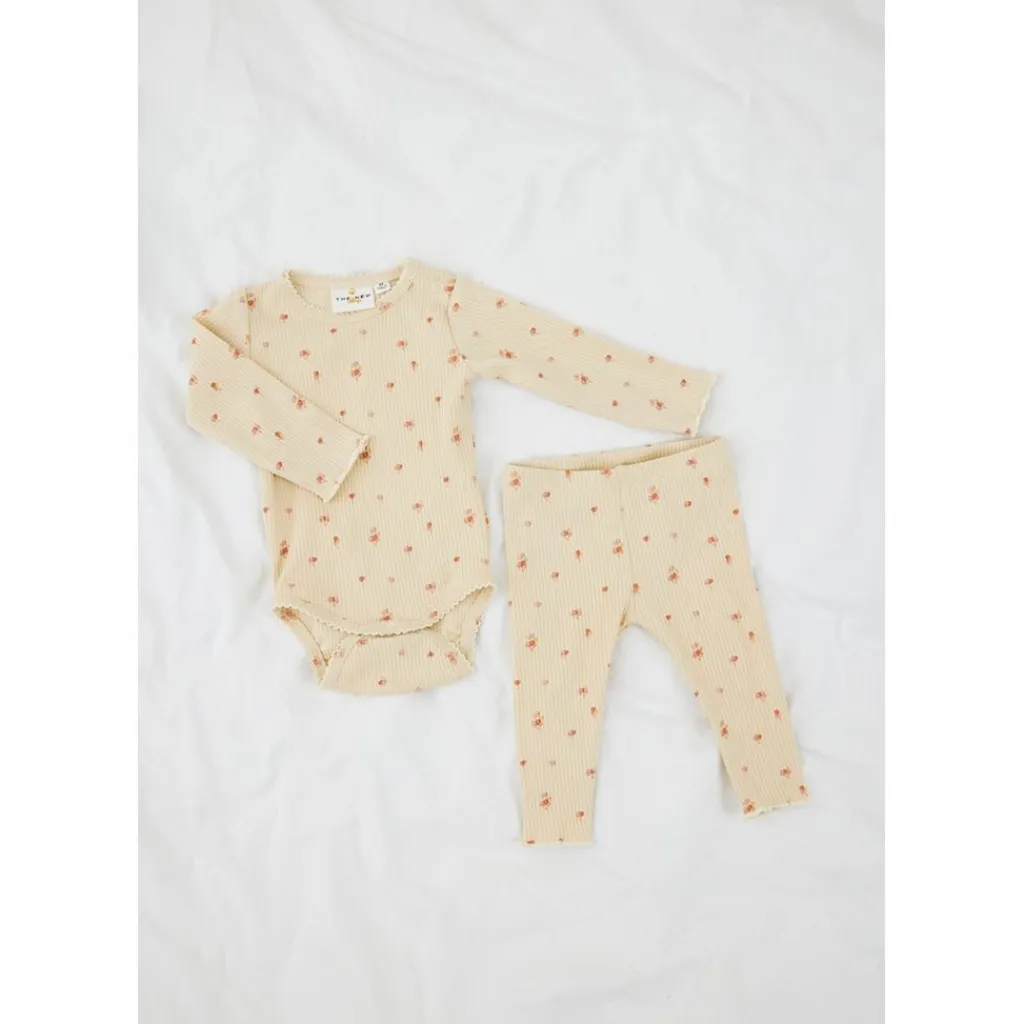 GOTS Noella Rib Leggings White Swan>The New Siblings Online