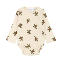 GOTS Owen Ribbad Baby Body White Swan Aop>The New Siblings Discount