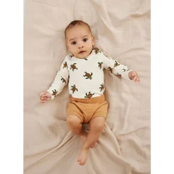 GOTS Owen Ribbad Baby Body White Swan Aop><noscript><img width=