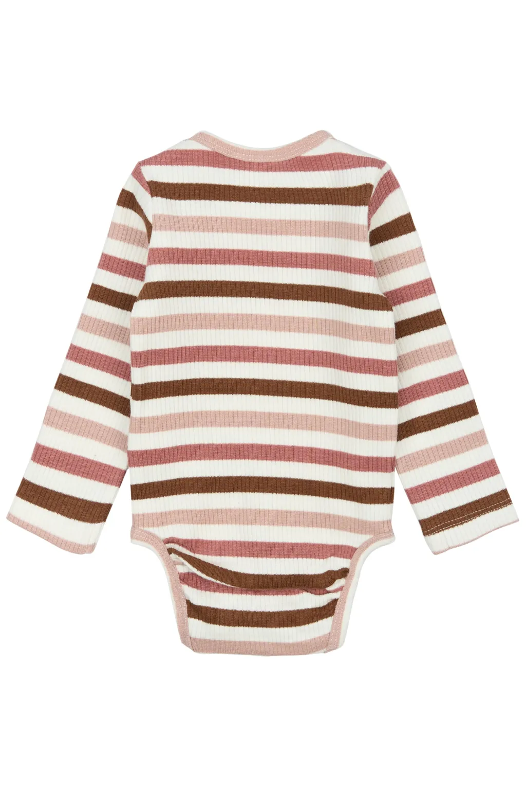 GOTS Pama Långärmad Ribbad Body Withered Rose Striped>The New Siblings
