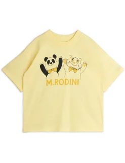 GOTS Panda & Cat Top Yellow>Mini Rodini Best