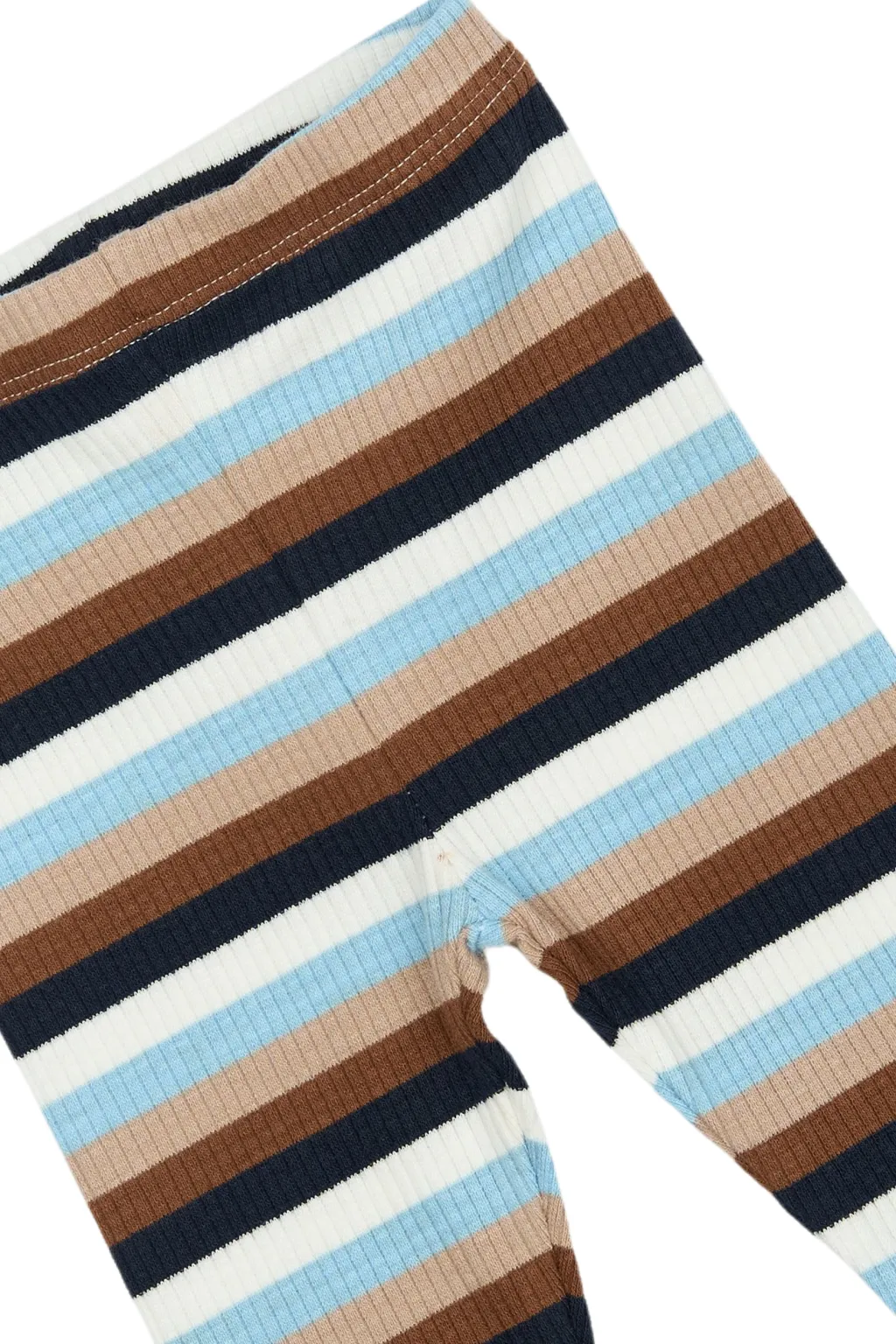 GOTS Park Ribbade Leggings Powder Blue Striped>The New Siblings Clearance