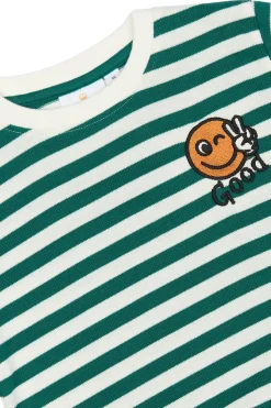 GOTS Per Sweatshirt Alpine Green Striped><noscript><img width=