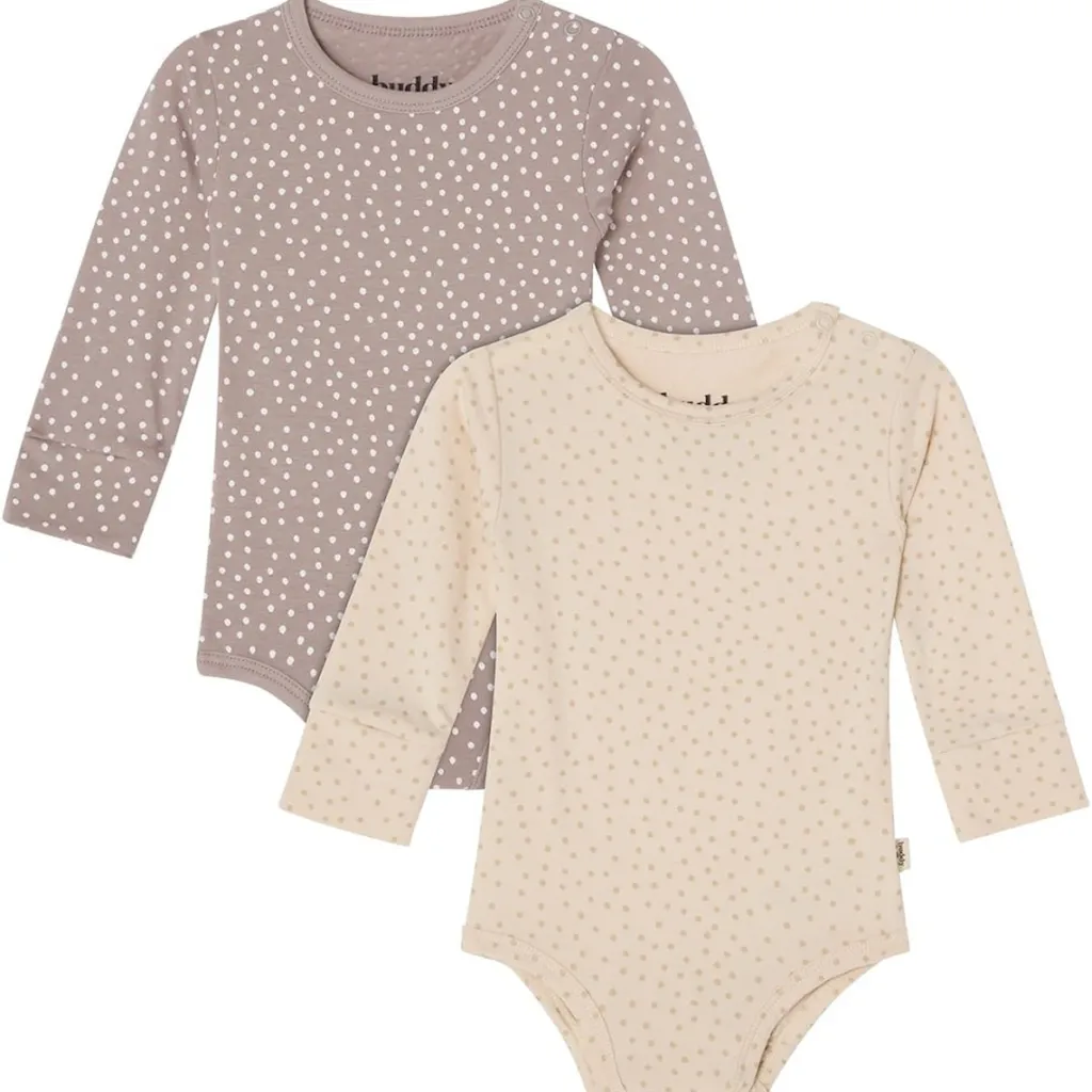 GOTS Petter Body 2-pack Beige / Taupe Dots>Buddy & Hope Hot