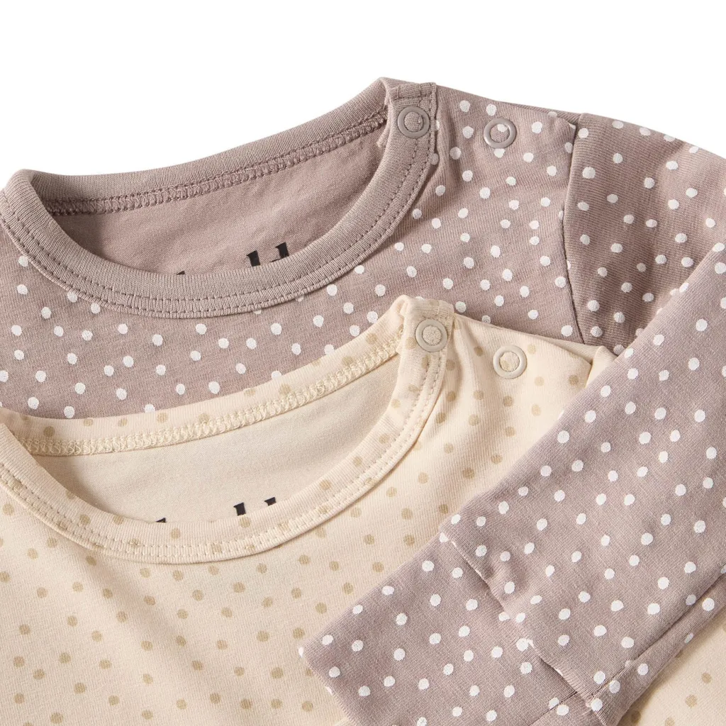 GOTS Petter Body 2-pack Beige / Taupe Dots>Buddy & Hope Hot