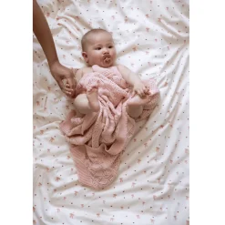 GOTS Pointelle Baby Stickad Pläd Sorbet><noscript><img width=