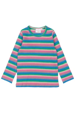 GOTS Polly Långärmad Ribbad Topp Multi Striped>The New Siblings Outlet
