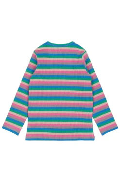 GOTS Polly Långärmad Ribbad Topp Multi Striped>The New Siblings Outlet