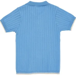 GOTS Ribbstickad Pikétröja Sky Blue Cream>Copenhagen Colors New