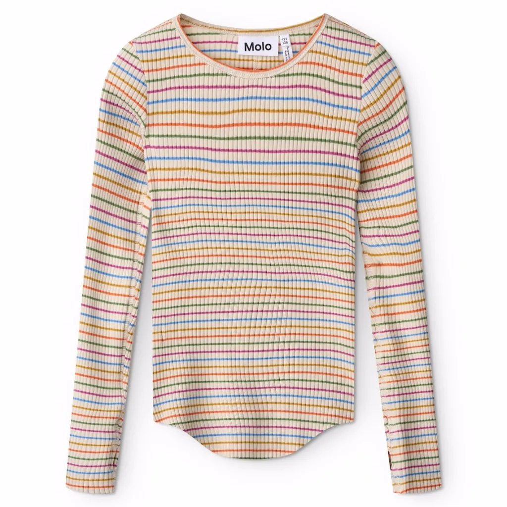 GOTS Rochelle Långärmad Topp Sand Rainbow>Molo Sale