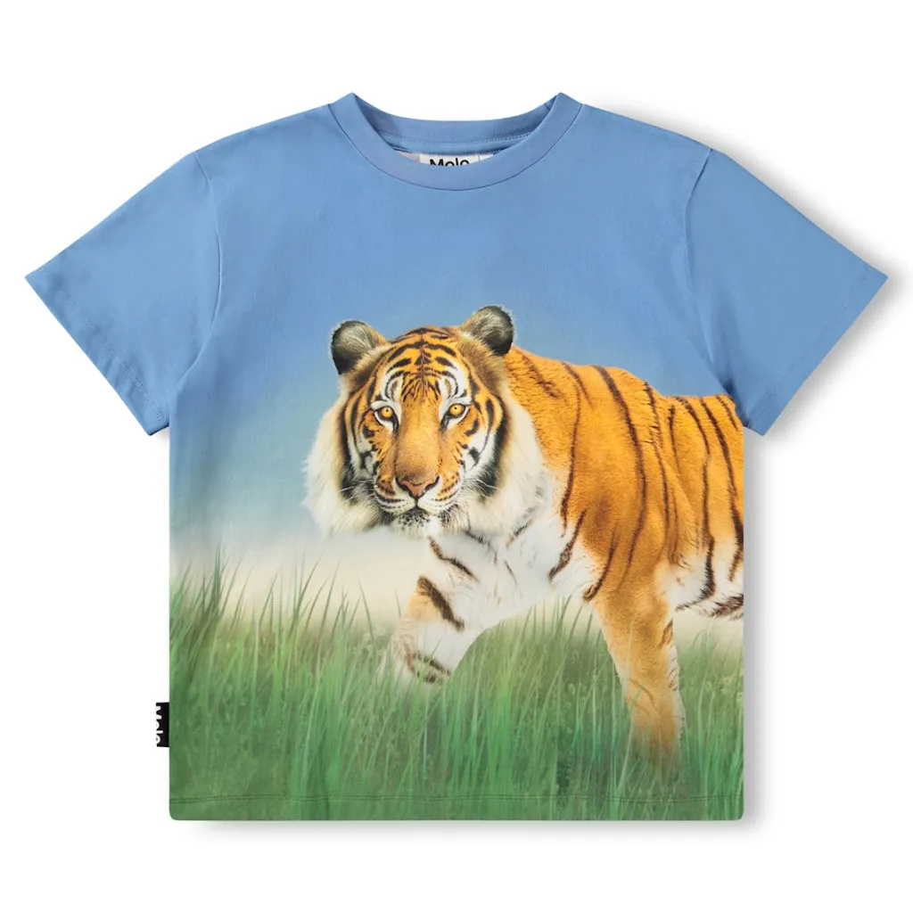 GOTS Rubin T-shirt Tiger On Blue>Molo Sale