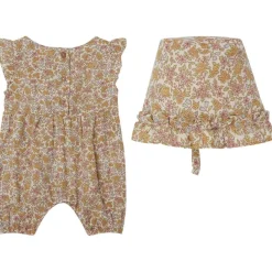 GOTS Sigrid Blommig Romper Med Solhatt Wildflowers>Buddy & Hope Online