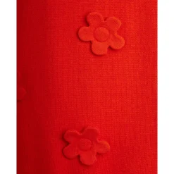 GOTS Stickad Blommig Västklänning Red><noscript><img width=