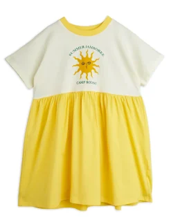 GOTS Sun Sp Kortärmad Klänning Offwhite>Mini Rodini Online