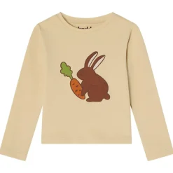 GOTS Tia Långärmad T-shirt Med Kanintryck Fudge>Buddy & Hope New