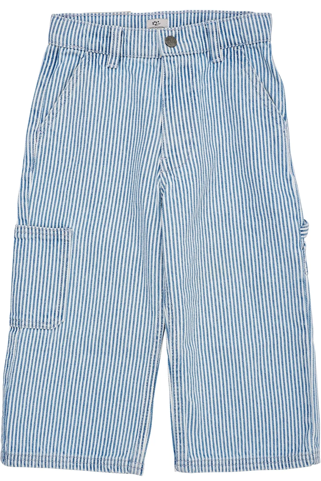 GOTS Twill-cargobyxa Med Justerbar Midja Denim Blue Stripe>Copenhagen Colors Clearance