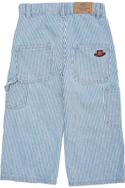 GOTS Twill-cargobyxa Med Justerbar Midja Denim Blue Stripe>Copenhagen Colors Clearance