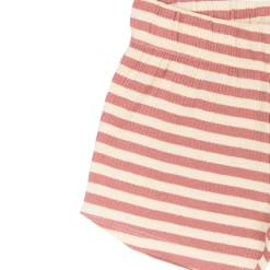 GOTS Uni Ribbade Shorts Old Rose Striped><noscript><img width=