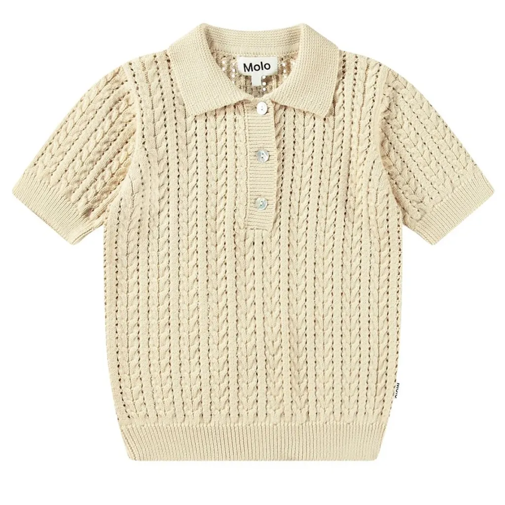 Gretel Knitted Polo Shirt Brazilian Sand>Molo