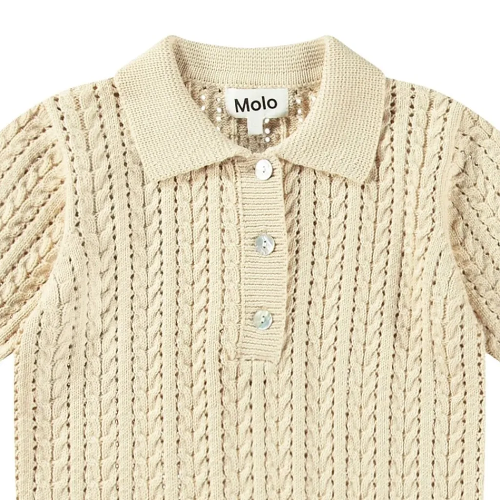 Gretel Knitted Polo Shirt Brazilian Sand>Molo
