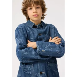Halley Denim Jacket Word Smiles><noscript><img width=