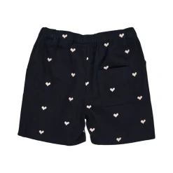 Heart Twill Shorts Navy Soft Pink Hearts>Copenhagen Colors Best