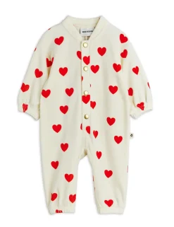 Hearts Velourjumpsuit White>Mini Rodini Clearance