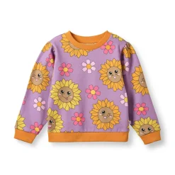 Hidden With Sunflowers Sweatshirt Purple Iris>Småfolk New