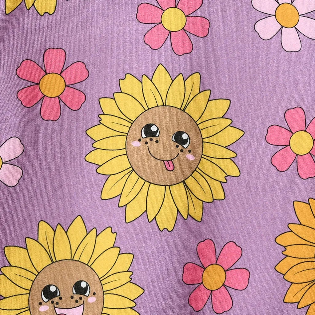 Hidden With Sunflowers Sweatshirt Purple Iris>Småfolk New