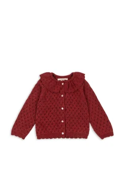 Holiday Stickad Cardigan Red Dahlia>Konges Sløjd Discount