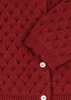 Holiday Stickad Cardigan Red Dahlia>Konges Sløjd Discount