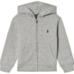 Huvtröja Med Dragkedja I Bomullsfleece Dark Sport Heather>Ralph Lauren