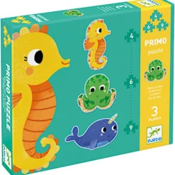 In The Sea 3 Djurformade Pussel 4, 6, 9 Bitar>Djeco Sale