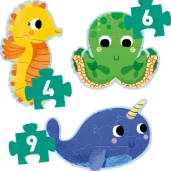 In The Sea 3 Djurformade Pussel 4, 6, 9 Bitar>Djeco Sale