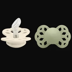 Infinity 2-pack Anatomiska Silikonnappar Ivory Sage>BIBS