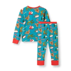 Jubilee Pyjamas Set Med Juldekorationer Creamy Blue><noscript><img width=