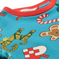 Jubilee Pyjamas Set Med Juldekorationer Creamy Blue><noscript><img width=