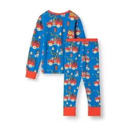 Jubilee With Fire Truck Nattkläder Set Brilliant Blue>Småfolk Clearance