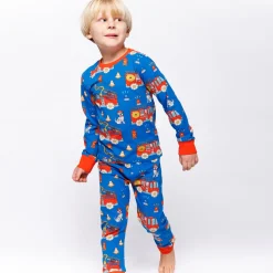 Jubilee With Fire Truck Nattkläder Set Brilliant Blue><noscript><img width=