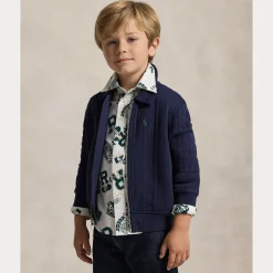 Kabelquiltad Jacka Refined Navy><noscript><img width=