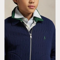 Kabelquiltad Jacka Refined Navy><noscript><img width=